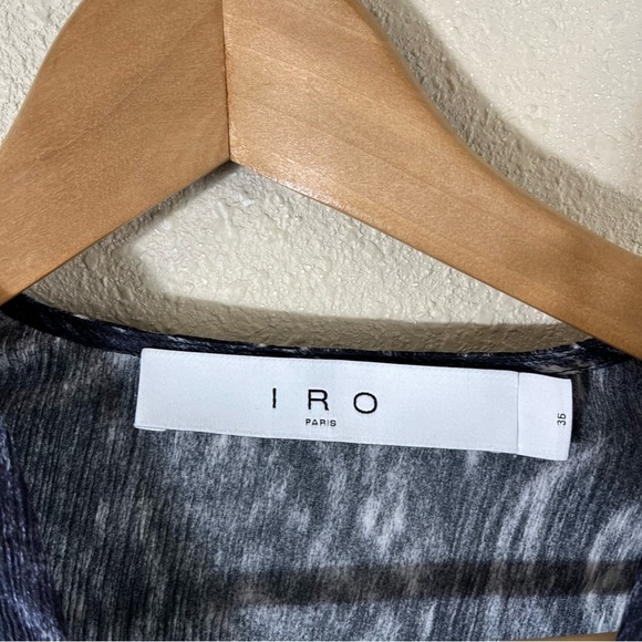 IRO Zarfi Wrap-Effect Printed Plisse Silk Blouse - Picture 8 of 11